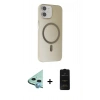 MARSİLYAN™- iPhone 11 Kılıf Çekirdek Modern Prime - Siyah 6D Antistatik Mat Seramik Hayalet Nano Ekran Koruyucu + Raze Metal Kamera Lens - MI