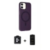 MARSİLYAN™- iPhone 11 Kılıf Çekirdek Modern Prime - Siyah 6D Antistatik Mat Seramik Hayalet Nano Ekran Koruyucu + PVD Metal Kamera Lens - MI