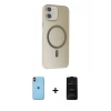 MARSİLYAN™- iPhone 11 Kılıf Çekirdek Modern Prime - Siyah 6D Antistatik Mat Seramik Hayalet Nano Ekran Koruyucu + Neon Fosforlu Kamera Lens - TU