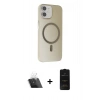 MARSİLYAN™- iPhone 11 Kılıf Çekirdek Modern Prime - Siyah 6D Antistatik Mat Seramik Hayalet Nano Ekran Koruyucu + Kamera Lens Koruma Cam - SF