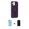 MARSİLYAN™- iPhone 11 Kılıf Çekirdek Modern Prime - Siyah 6D Antistatik Mat Seramik Hayalet Nano Ekran Koruyucu + Neon Fosforlu Kamera Lens - MI