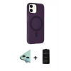MARSİLYAN™- iPhone 11 Kılıf Çekirdek Modern Prime - Siyah 6D Antistatik Mat Seramik Hayalet Nano Ekran Koruyucu + Raze Metal Kamera Lens - MI