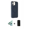 MARSİLYAN™- iPhone 11 Kılıf Çekirdek Modern Prime - Siyah 6D Antistatik Mat Seramik Hayalet Nano Ekran Koruyucu + Raze Metal Kamera Lens - MI