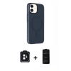 MARSİLYAN™- iPhone 11 Kılıf Çekirdek Modern Prime - Siyah 6D Antistatik Mat Seramik Hayalet Nano Ekran Koruyucu + PVD Metal Kamera Lens - SH