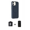 MARSİLYAN™- iPhone 11 Kılıf Çekirdek Modern Prime - Siyah 6D Antistatik Mat Seramik Hayalet Nano Ekran Koruyucu + PVD Metal Kamera Lens - MI