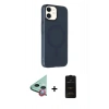MARSİLYAN™- iPhone 11 Kılıf Çekirdek Modern Prime - Siyah 6D Antistatik Mat Seramik Hayalet Nano Ekran Koruyucu + Raze Metal Kamera Lens - KI