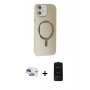 MARSİLYAN™- iPhone 11 Kılıf Çekirdek Modern Prime - Siyah 6D Antistatik Mat Seramik Hayalet Nano Ekran Koruyucu + Pers Alüminyum Kamera Lens - GI
