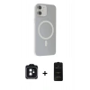 MARSİLYAN™- iPhone 11 Kılıf Çekirdek Modern Prime - Siyah 6D Antistatik Mat Seramik Hayalet Nano Ekran Koruyucu + PVD Metal Kamera Lens - SH