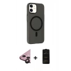 MARSİLYAN™- iPhone 11 Kılıf Çekirdek Modern Prime - Siyah 6D Antistatik Mat Seramik Hayalet Nano Ekran Koruyucu + Raze Metal Kamera Lens - SH