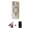 MARSİLYAN™- iPhone 11 Kılıf Çekirdek Modern Prime - Siyah 6D Antistatik Mat Seramik Hayalet Nano Ekran Koruyucu + Raze Metal Kamera Lens - SH