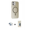 MARSİLYAN™- iPhone 11 Kılıf Çekirdek Modern Prime - Siyah 6D Mat Seramik Hayalet Nano Ekran Koruyucu + Pers Alüminyum Kamera Lens - GI