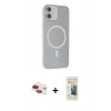 MARSİLYAN™- iPhone 11 Kılıf Çekirdek Modern Prime - Siyah 6D Mat Seramik Hayalet Nano Ekran Koruyucu + Kırmızı Pers Alüminyum Kamera Lens