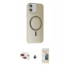 MARSİLYAN™- iPhone 11 Kılıf Çekirdek Modern Prime - Siyah 6D Mat Seramik Hayalet Nano Ekran Koruyucu + Kırmızı Pers Alüminyum Kamera Lens