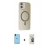 MARSİLYAN™- iPhone 11 Kılıf Çekirdek Modern Prime - Siyah 6D Mat Seramik Hayalet Nano Ekran Koruyucu + Neon Fosforlu Kamera Lens - TU