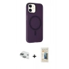 MARSİLYAN™- iPhone 11 Kılıf Çekirdek Modern Prime - Siyah 6D Mat Seramik Hayalet Nano Ekran Koruyucu + Pers Alüminyum Kamera Lens - YL