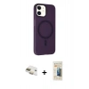MARSİLYAN™- iPhone 11 Kılıf Çekirdek Modern Prime - Siyah 6D Mat Seramik Hayalet Nano Ekran Koruyucu + Pers Alüminyum Kamera Lens - GD