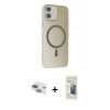 MARSİLYAN™- iPhone 11 Kılıf Çekirdek Modern Prime - Siyah 6D Mat Seramik Hayalet Nano Ekran Koruyucu + Pers Alüminyum Kamera Lens - YL