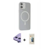 MARSİLYAN™- iPhone 11 Kılıf Çekirdek Modern Prime - Siyah 6D Mat Seramik Hayalet Nano Ekran Koruyucu + Raze Metal Kamera Lens - MR