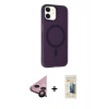 MARSİLYAN™- iPhone 11 Kılıf Çekirdek Modern Prime - Siyah 6D Mat Seramik Hayalet Nano Ekran Koruyucu + Raze Metal Kamera Lens - SH