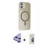 MARSİLYAN™- iPhone 11 Kılıf Çekirdek Modern Prime - Siyah 6D Mat Seramik Hayalet Nano Ekran Koruyucu + Raze Metal Kamera Lens - MR