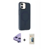 MARSİLYAN™- iPhone 11 Kılıf Çekirdek Modern Prime - Siyah 6D Mat Seramik Hayalet Nano Ekran Koruyucu + Raze Metal Kamera Lens - MR