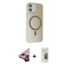 MARSİLYAN™- iPhone 11 Kılıf Çekirdek Modern Prime - Siyah 6D Mat Seramik Hayalet Nano Ekran Koruyucu + Raze Metal Kamera Lens - SH