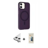 MARSİLYAN™- iPhone 11 Kılıf Çekirdek Modern Prime - Siyah 6D Mat Seramik Hayalet Nano Ekran Koruyucu + Raze Metal Kamera Lens - GS