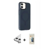 MARSİLYAN™- iPhone 11 Kılıf Çekirdek Modern Prime - Siyah 6D Mat Seramik Hayalet Nano Ekran Koruyucu + Raze Metal Kamera Lens - GS
