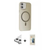 MARSİLYAN™- iPhone 11 Kılıf Çekirdek Modern Prime - Siyah 6D Mat Seramik Hayalet Nano Ekran Koruyucu + Raze Metal Kamera Lens - GS