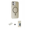 MARSİLYAN™- iPhone 11 Kılıf Çekirdek Modern Prime - Siyah 6D Mat Seramik Hayalet Nano Ekran Koruyucu + Renkli Kamera Lens Koruma Cam - SI