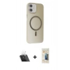 MARSİLYAN™- iPhone 11 Kılıf Çekirdek Modern Prime - Siyah 6D Mat Seramik Hayalet Nano Ekran Koruyucu + Kamera Lens Koruma Cam - SF