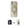 MARSİLYAN™- iPhone 11 Kılıf Çekirdek Modern Prime - Siyah 6D Mat Seramik Hayalet Nano Ekran Koruyucu + PVD Metal Kamera Lens - SH