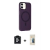 MARSİLYAN™- iPhone 11 Kılıf Çekirdek Modern Prime - Siyah 6D Mat Seramik Hayalet Nano Ekran Koruyucu + PVD Metal Kamera Lens - SH