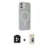 MARSİLYAN™- iPhone 11 Kılıf Çekirdek Modern Prime - Siyah 6D Mat Seramik Hayalet Nano Ekran Koruyucu + PVD Metal Kamera Lens - SH