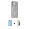 MARSİLYAN™- iPhone 11 Kılıf Çekirdek Modern Prime - Siyah 6D Mat Seramik Hayalet Nano Ekran Koruyucu + Neon Fosforlu Kamera Lens - TU
