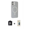 MARSİLYAN™- iPhone 11 Kılıf Çekirdek Modern Prime - Siyah 6D Mat Seramik Hayalet Nano Ekran Koruyucu + PVD Metal Kamera Lens - YL