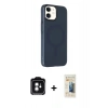 MARSİLYAN™- iPhone 11 Kılıf Çekirdek Modern Prime - Siyah 6D Mat Seramik Hayalet Nano Ekran Koruyucu + PVD Metal Kamera Lens - YL