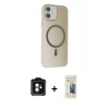 MARSİLYAN™- iPhone 11 Kılıf Çekirdek Modern Prime - Siyah 6D Mat Seramik Hayalet Nano Ekran Koruyucu + PVD Metal Kamera Lens - YL