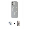 MARSİLYAN™- iPhone 11 Kılıf Çekirdek Modern Prime - Siyah Bilvis 3D Cam Ekran Koruyucu + Pers Alüminyum Kamera Lens - GI