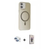 MARSİLYAN™- iPhone 11 Kılıf Çekirdek Modern Prime - Siyah Bilvis 3D Cam Ekran Koruyucu + Pers Alüminyum Kamera Lens - GI