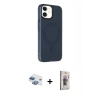 MARSİLYAN™- iPhone 11 Kılıf Çekirdek Modern Prime - Siyah Bilvis 3D Cam Ekran Koruyucu + Pers Alüminyum Kamera Lens - GI