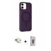 MARSİLYAN™- iPhone 11 Kılıf Çekirdek Modern Prime - Siyah Bilvis 3D Cam Ekran Koruyucu + Gold Pers Alüminyum Kamera Lens