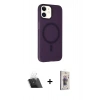 MARSİLYAN™- iPhone 11 Kılıf Çekirdek Modern Prime - Siyah Bilvis 3D Cam Ekran Koruyucu + Kamera Lens Koruma Cam - SF