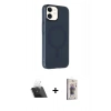 MARSİLYAN™- iPhone 11 Kılıf Çekirdek Modern Prime - Siyah Bilvis 3D Cam Ekran Koruyucu + Kamera Lens Koruma Cam - SF