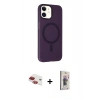 MARSİLYAN™- iPhone 11 Kılıf Çekirdek Modern Prime - Siyah Bilvis 3D Cam Ekran Koruyucu + Kırmızı Pers Alüminyum Kamera Lens
