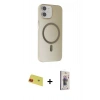 MARSİLYAN™- iPhone 11 Kılıf Çekirdek Modern Prime - Siyah Bilvis 3D Cam Ekran Koruyucu + Rainbow Kamera Lens Koruma Cam - KI