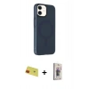 MARSİLYAN™- iPhone 11 Kılıf Çekirdek Modern Prime - Siyah Bilvis 3D Cam Ekran Koruyucu + Rainbow Kamera Lens Koruma Cam - KI