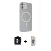 MARSİLYAN™- iPhone 11 Kılıf Çekirdek Modern Prime - Siyah Bilvis 3D Cam Ekran Koruyucu + PVD Metal Kamera Lens - MI