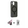 MARSİLYAN™- iPhone 11 Kılıf Çekirdek Modern Prime - Siyah Bilvis 3D Cam Ekran Koruyucu + Raze Metal Kamera Lens - SH