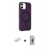 MARSİLYAN™- iPhone 11 Kılıf Çekirdek Modern Prime - Siyah Bilvis 3D Cam Ekran Koruyucu + Renkli Kamera Lens Koruma Cam - SI
